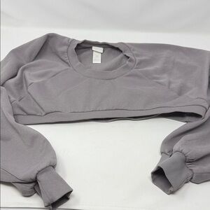 H&M Light Gray Women's Cropped Sweatshirt Size M Fitness:Activewear